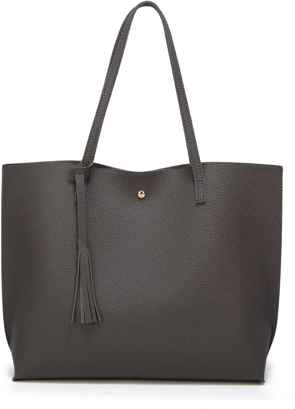 Dreubea Women's Soft Faux Leather Tote Shoulder Bag from, Big Capacity Tassel Handbag