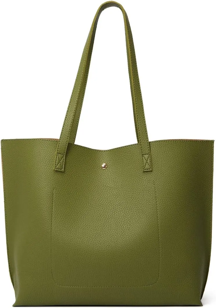 Dreubea Women's Soft Faux Leather Tote Shoulder Bag from, Big Capacity Tassel Handbag