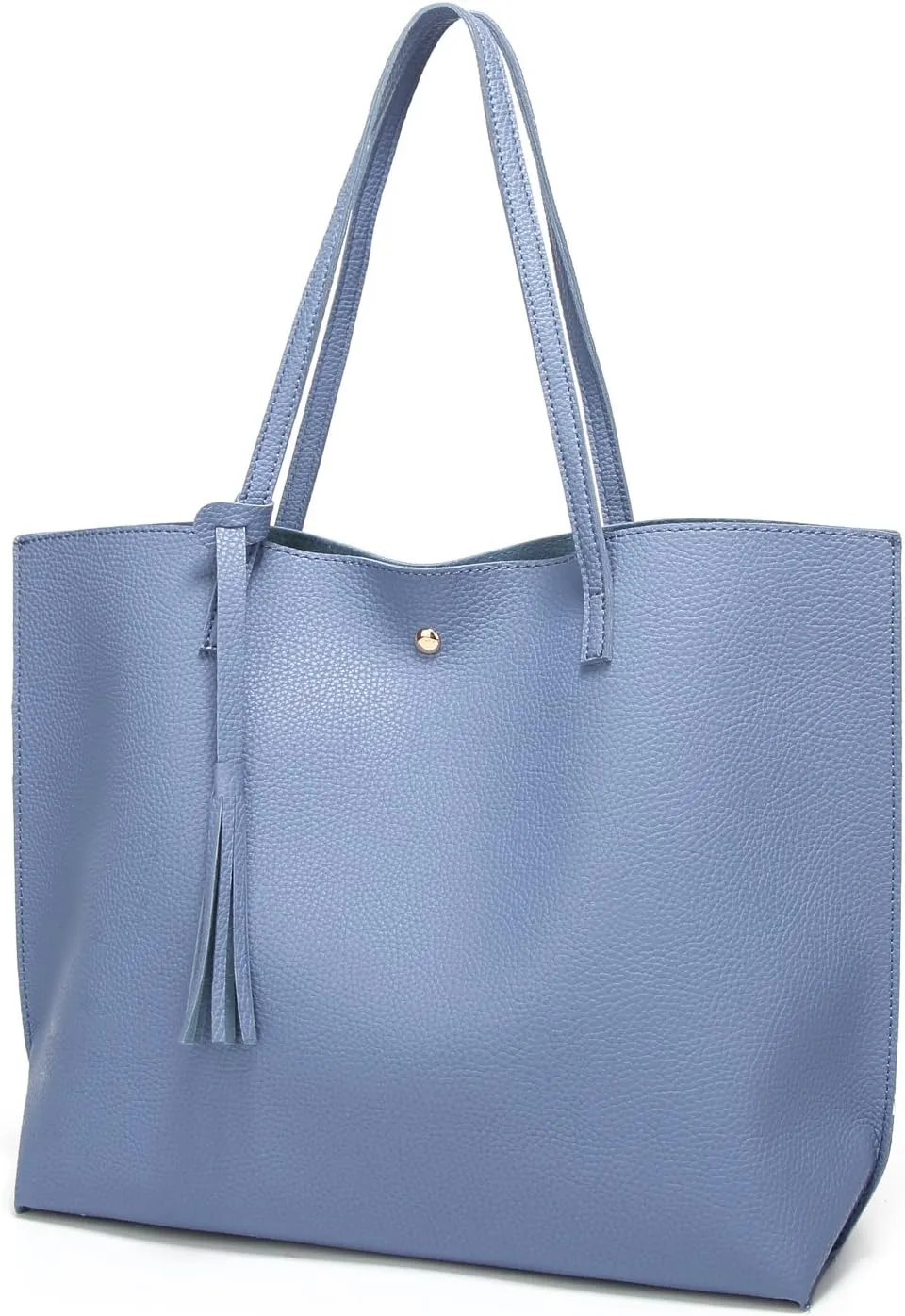 Dreubea Women's Soft Faux Leather Tote Shoulder Bag from, Big Capacity Tassel Handbag
