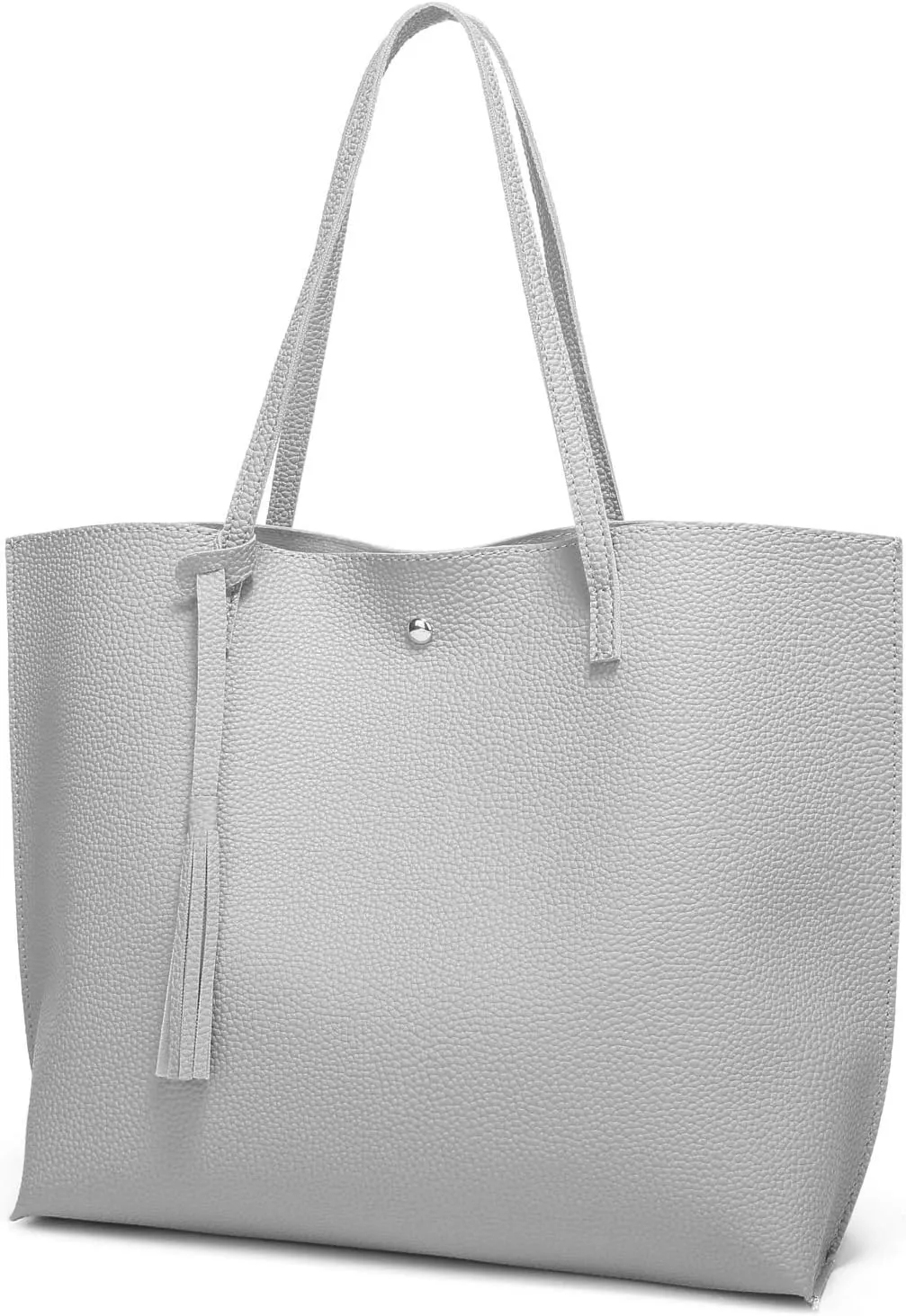 Dreubea Women's Soft Faux Leather Tote Shoulder Bag from, Big Capacity Tassel Handbag