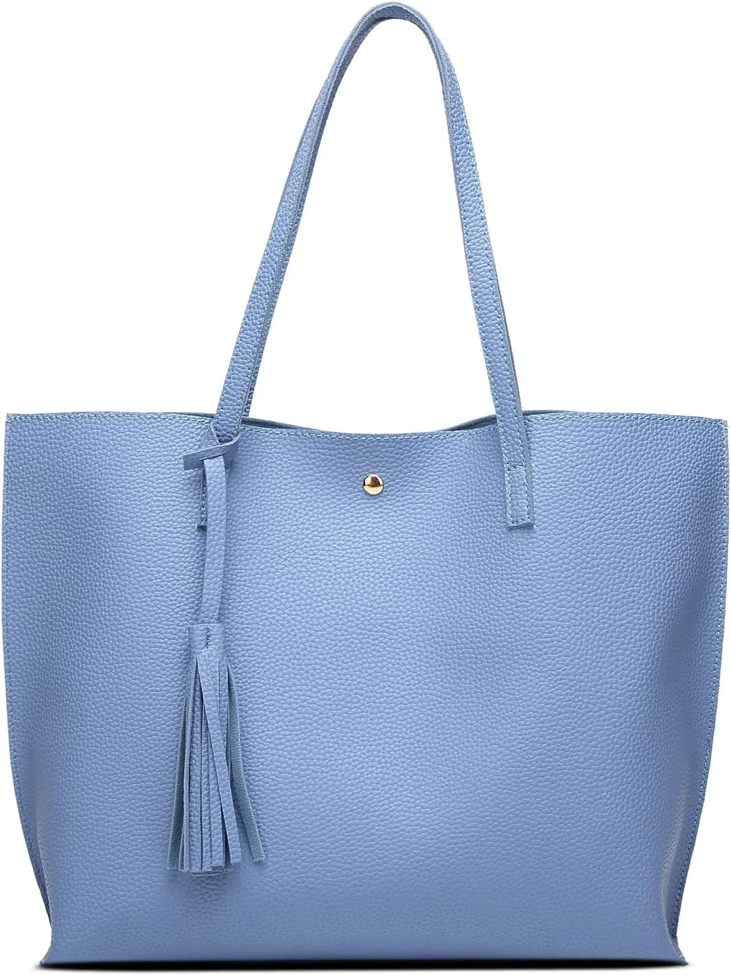 Dreubea Women's Soft Faux Leather Tote Shoulder Bag from, Big Capacity Tassel Handbag