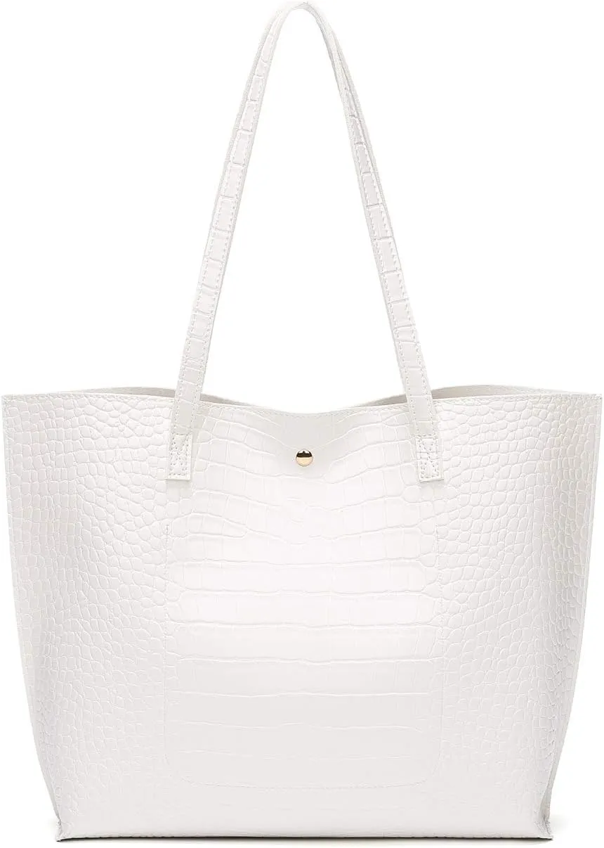 Dreubea Women's Soft Faux Leather Tote Shoulder Bag from, Big Capacity Tassel Handbag
