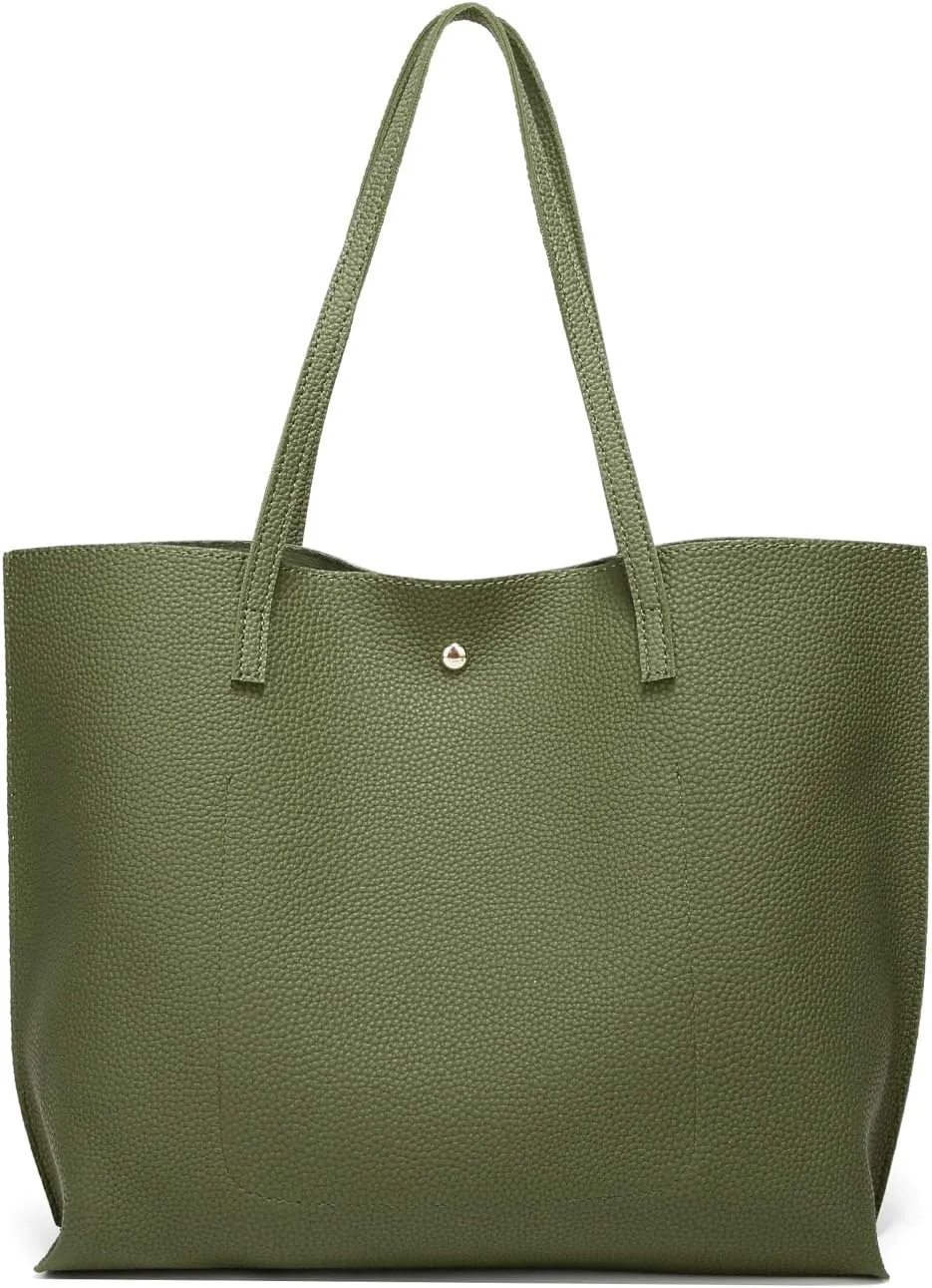 Dreubea Women's Soft Faux Leather Tote Shoulder Bag from, Big Capacity Tassel Handbag