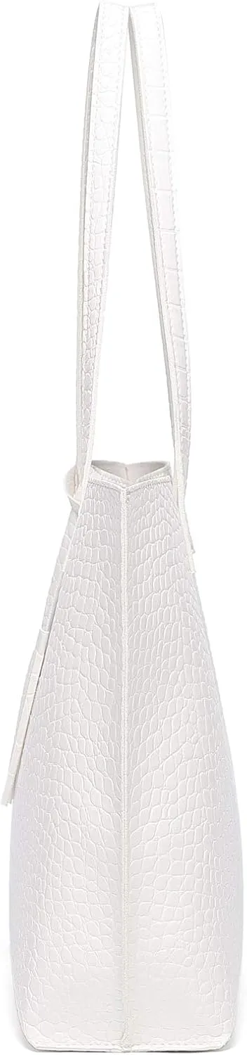Dreubea Women's Soft Faux Leather Tote Shoulder Bag from, Big Capacity Tassel Handbag