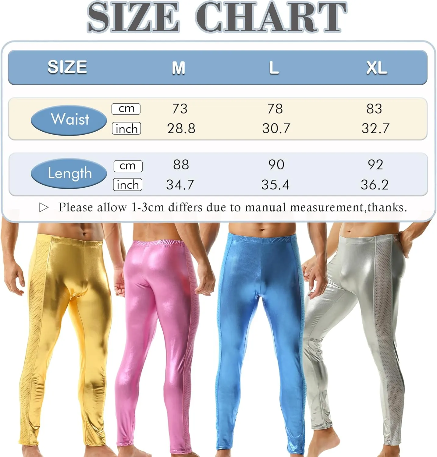 DTODWW Men's Faux Leather Activewear Leggings Slim Fit Tight Pants Long PU Pants Clubwear
