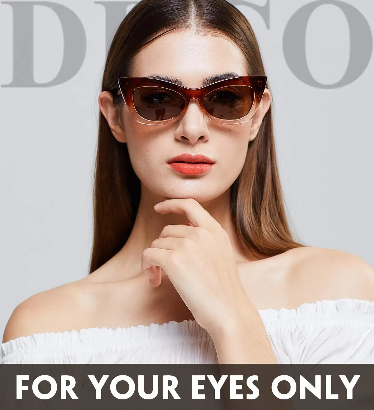 DUCO Small Cat Eye Sunglasses for Women Retro Polarized Narrow Sun Glasses W005