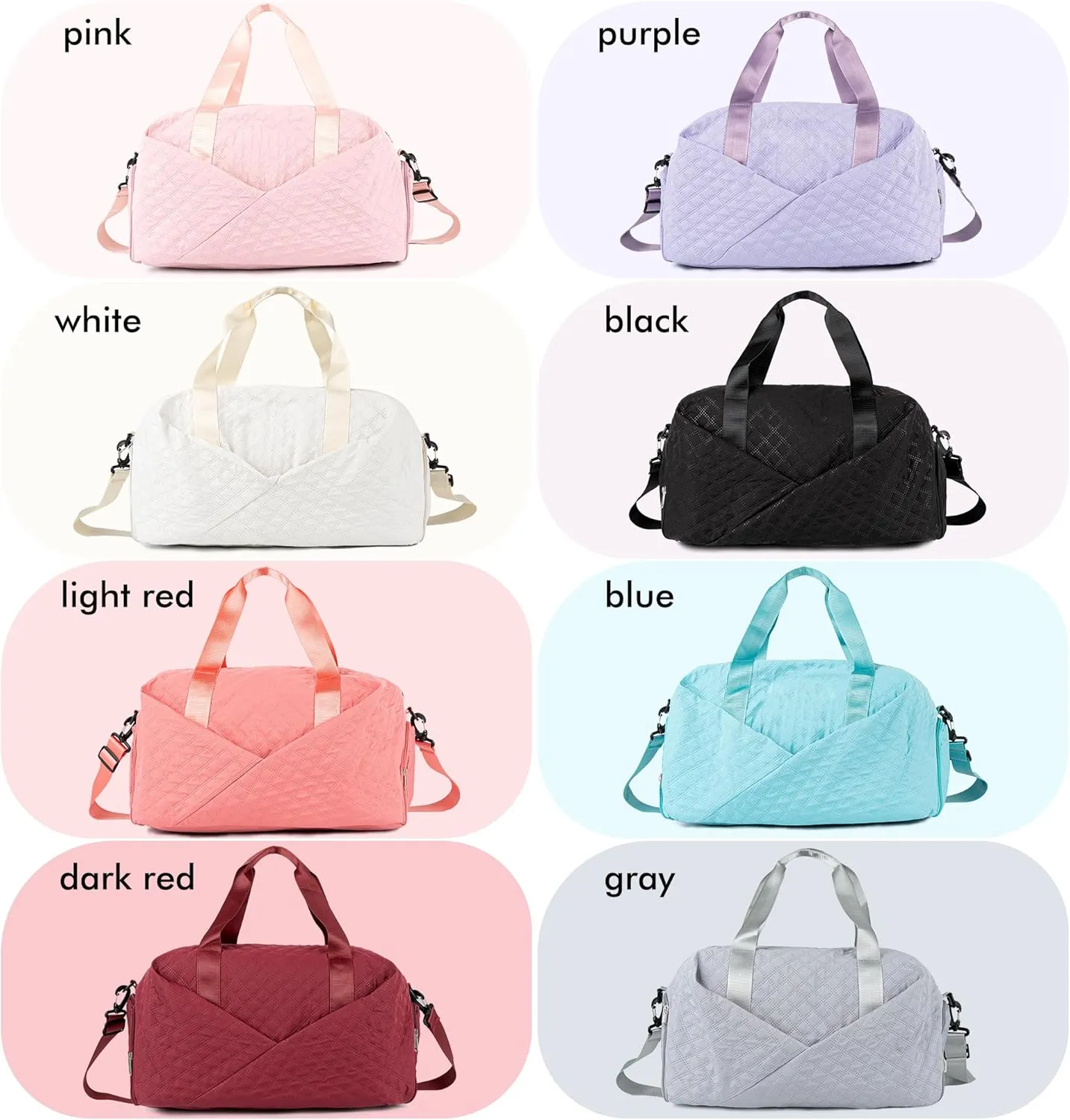 Duffle Bag for Women Personalized Weekender Bags for Women Girls Quilted Travel Duffle Bag Monogrammed Overnight Bags for Women Duffel Bag Hospital Bag for Women Labor Delivery (Dark Red)