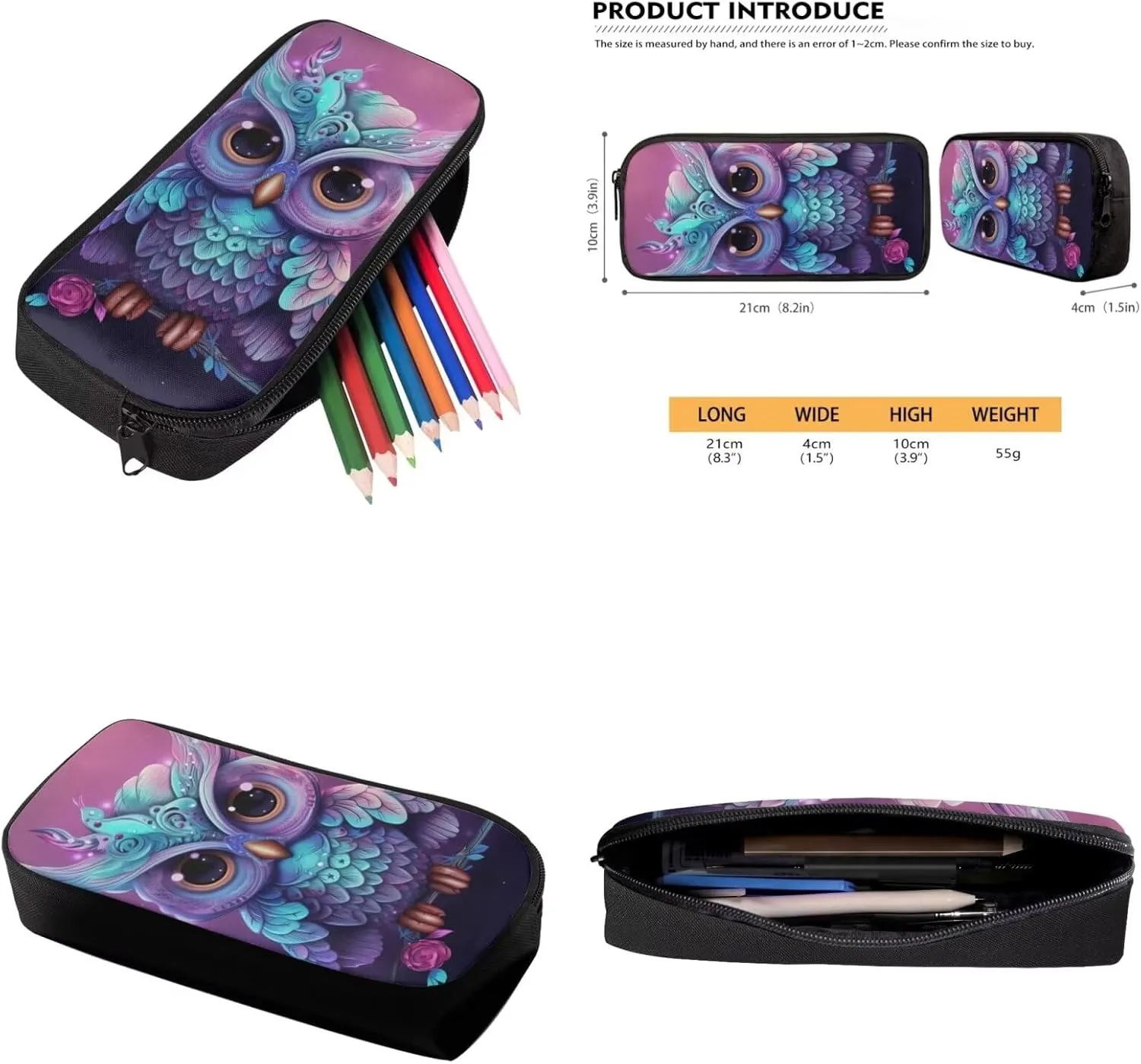 Eagle Print Backpack with Lunch Box Kids Girls Age 5-10 Years Old Leakproof Keep Warm Waterproof Lunch Bag Cute Mini Pencil Case for Middle School High School