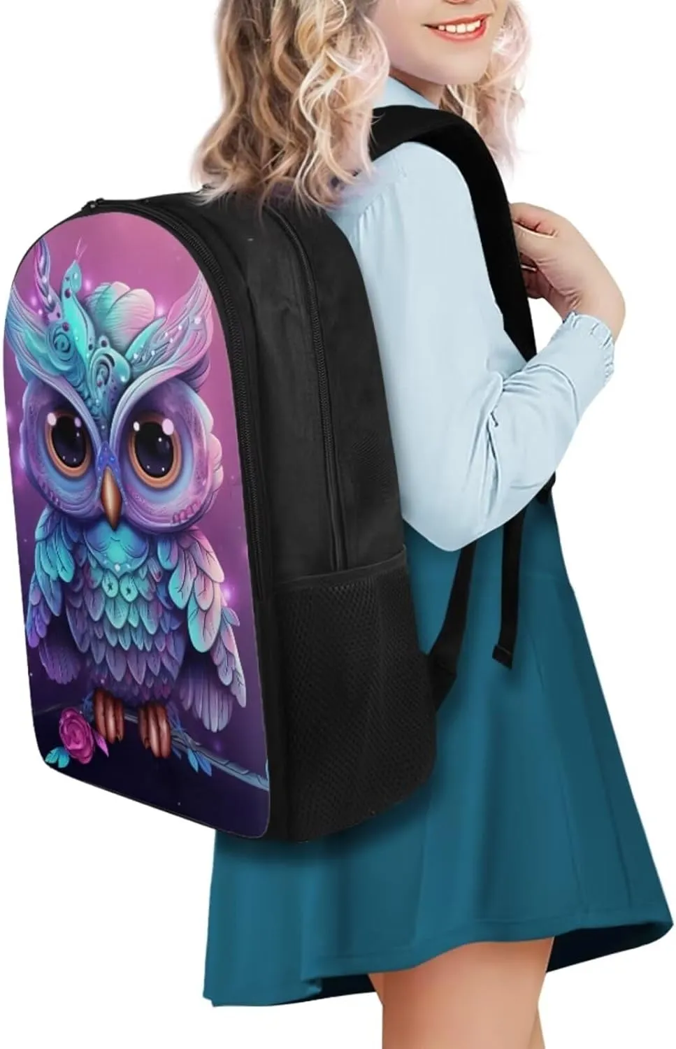 Eagle Print Backpack with Lunch Box Kids Girls Age 5-10 Years Old Leakproof Keep Warm Waterproof Lunch Bag Cute Mini Pencil Case for Middle School High School