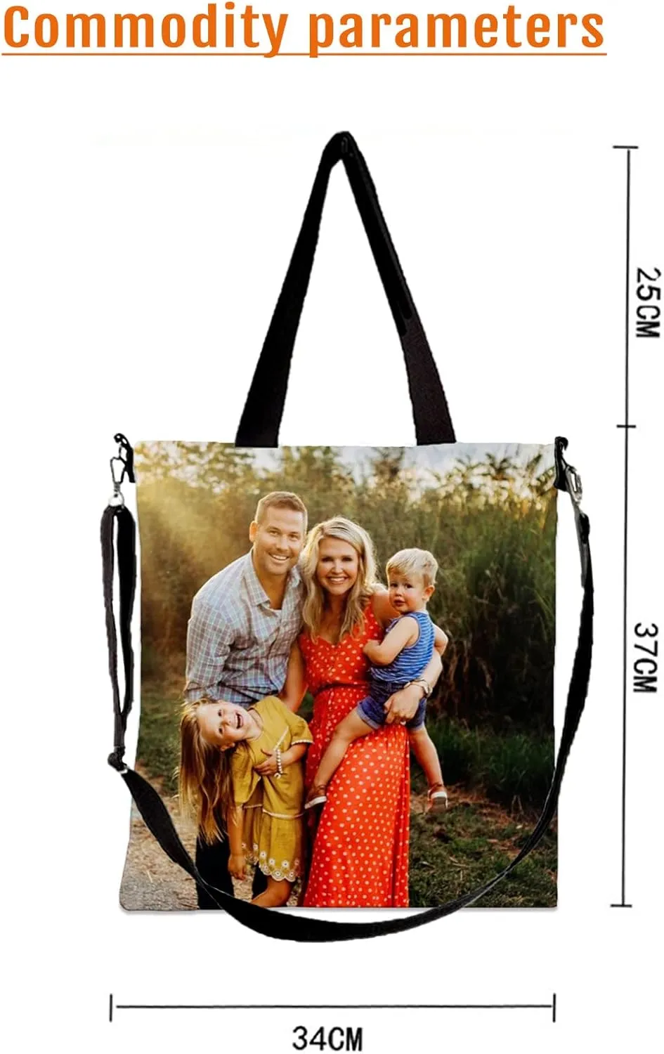 EAQ Personalized Tote Bag Custom Canvas Bag with Photo Reusable Canvas Tote Bags for Daily Use Gifts