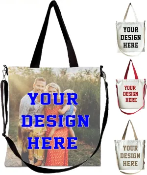 EAQ Personalized Tote Bag Custom Canvas Bag with Photo Reusable Canvas Tote Bags for Daily Use Gifts
