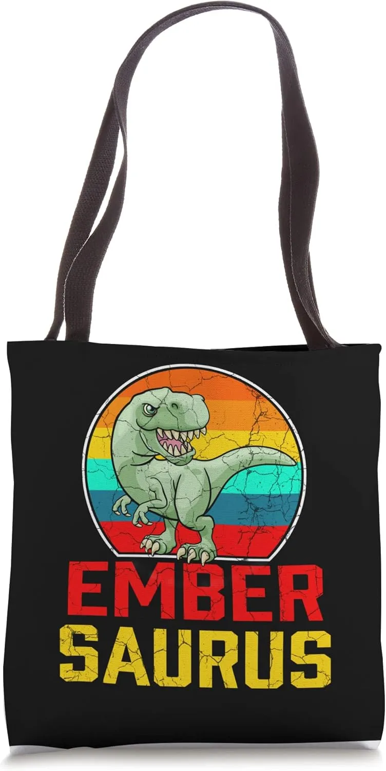 Ember Saurus Family Reunion Last Name Team Funny Custom Tote Bag