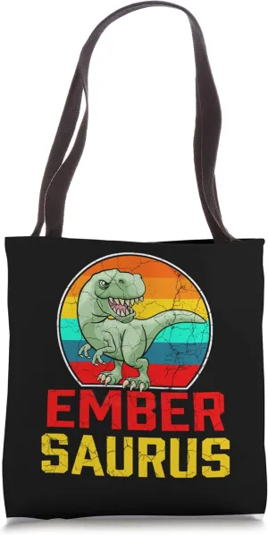 Ember Saurus Family Reunion Last Name Team Funny Custom Tote Bag