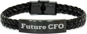 Empower the Future CFO with a Interlaced Leather Bracelet, Funny Quote Inside, Birthday Unique Gift for Men or Women, Gifts from Friends, Family, or Coworkers, Gifts for CFO, Unique Birthday Ideas