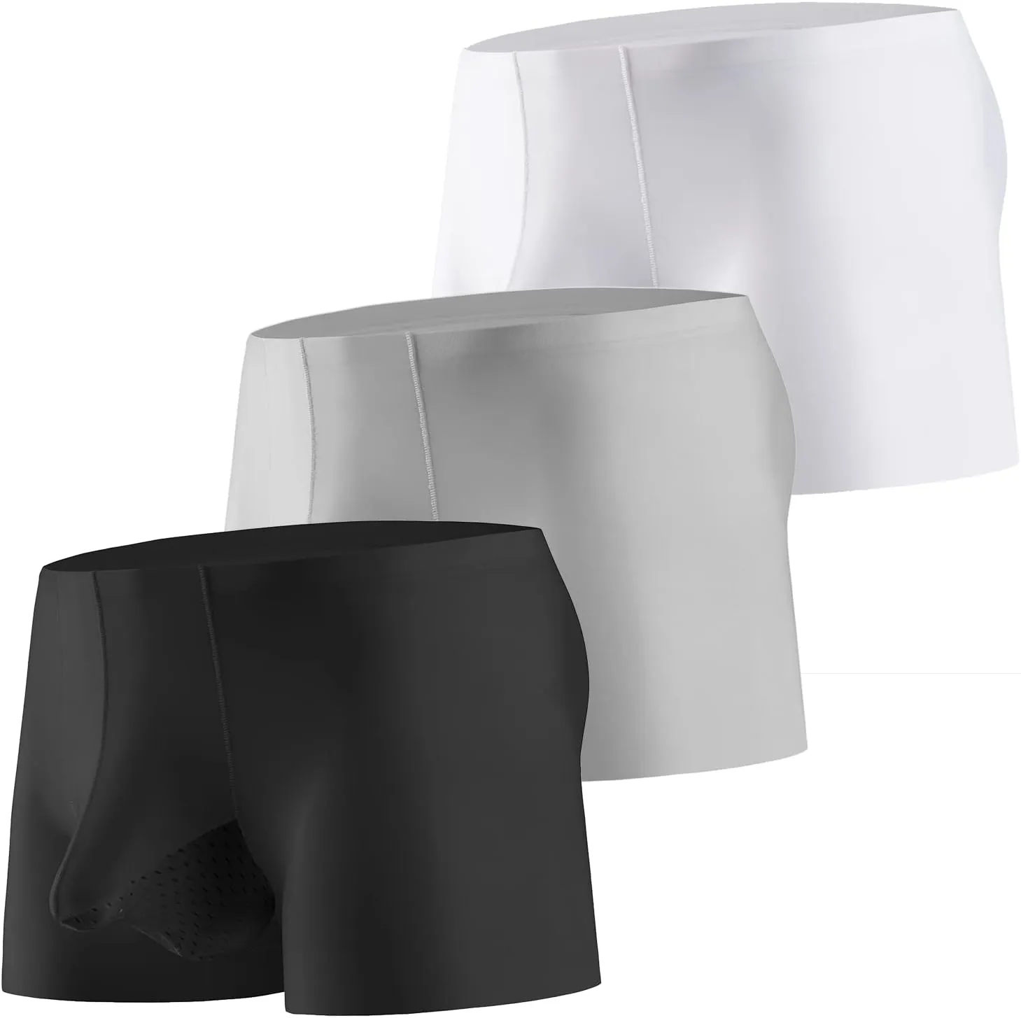 Evankin Mens Ice Silk Underwear with Bulge Pouch Breathable Cool Boxer Briefs Ultra-thin Stretch Boxers