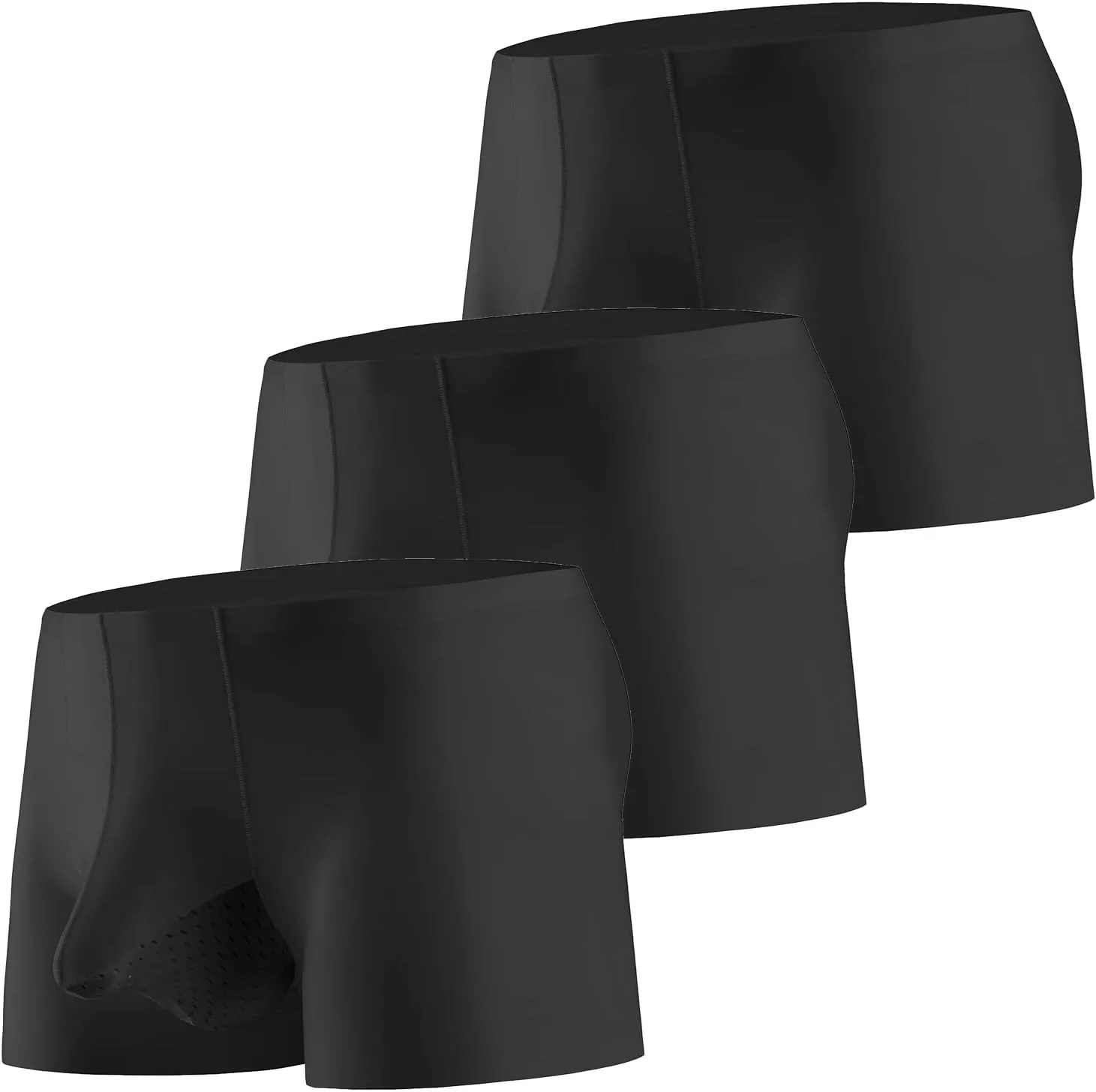 Evankin Mens Ice Silk Underwear with Bulge Pouch Breathable Cool Boxer Briefs Ultra-thin Stretch Boxers