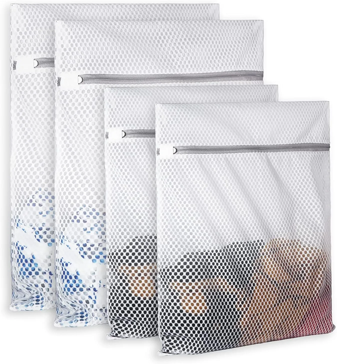 Extra Large Honeycomb Mesh Laundry Bag125gsm Net Fabric Durable and Reusable Delicate Wash Bag,Travel Organization Bag for Lingerie,Clothes,Jeans,Bath Towel,Sock (Set of 4(2L 2XL))
