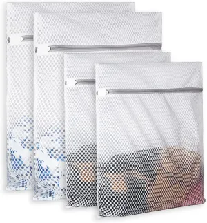 Extra Large Honeycomb Mesh Laundry Bag125gsm Net Fabric Durable and Reusable Delicate Wash Bag,Travel Organization Bag for Lingerie,Clothes,Jeans,Bath Towel,Sock (Set of 4(2L 2XL))