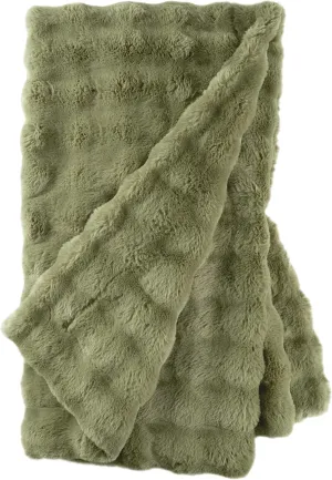 Fab Faux Olive Throw, 50" x 70", Green Solid Pattern
