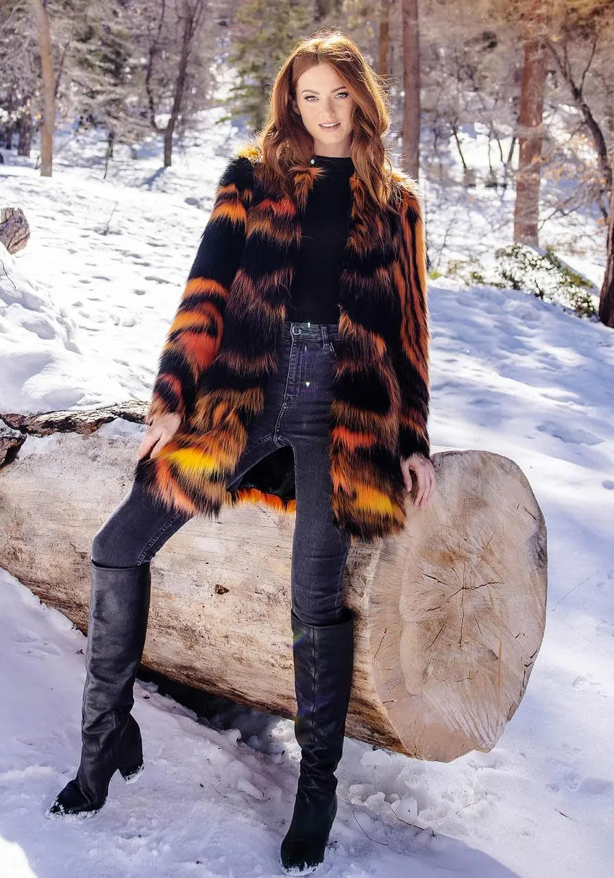 Fabulous-Furs Donna Salyers Supernova Faux Fur Knee-Length Coat