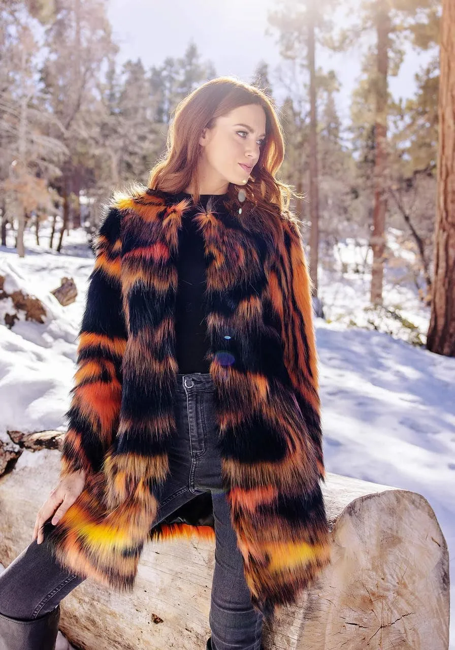 Fabulous-Furs Donna Salyers Supernova Faux Fur Knee-Length Coat