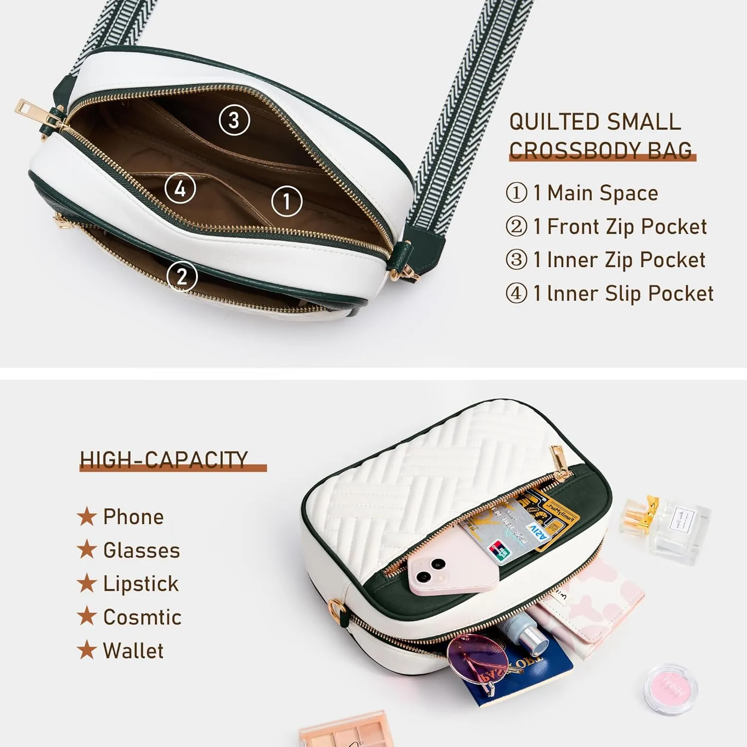 Fancy Forest Crossbody Bags for Women - Trendy Vegan Leather Small Purse, Travel-Ready Designer Accessory