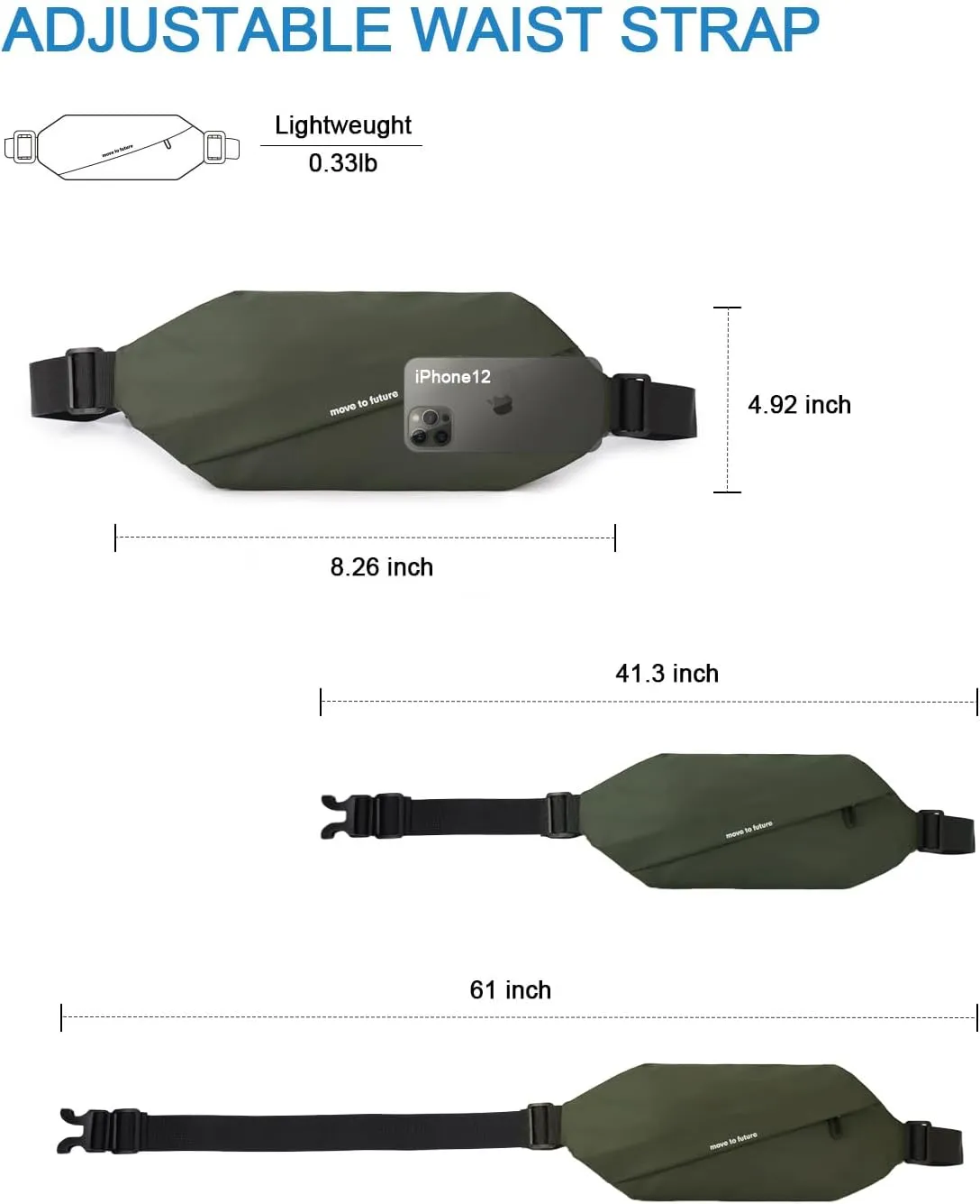 Fanny Pack for Men & Women - Waterproof Anti-Theft Sling Bag with Multiple Pockets, Waist Pack & Crossbody Chest Bag for Travel, Gym, Hiking, Cycling
