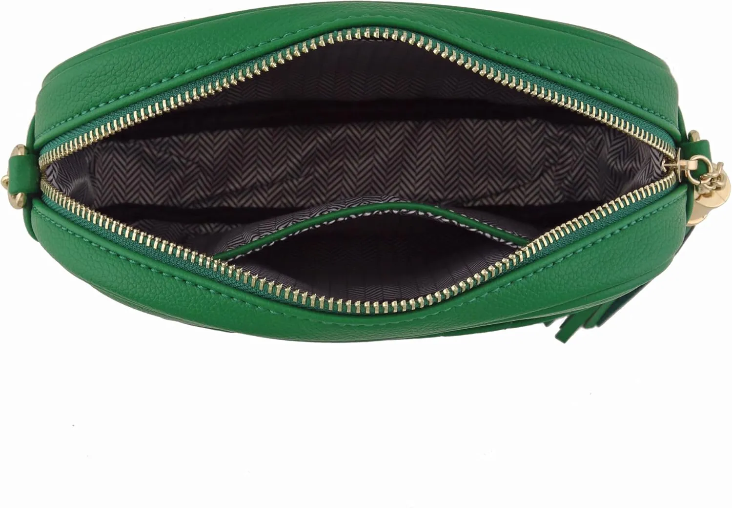 FashionPuzzle Chevron Quilted Crossbody Camera Bag with Chain Strap and Tassel