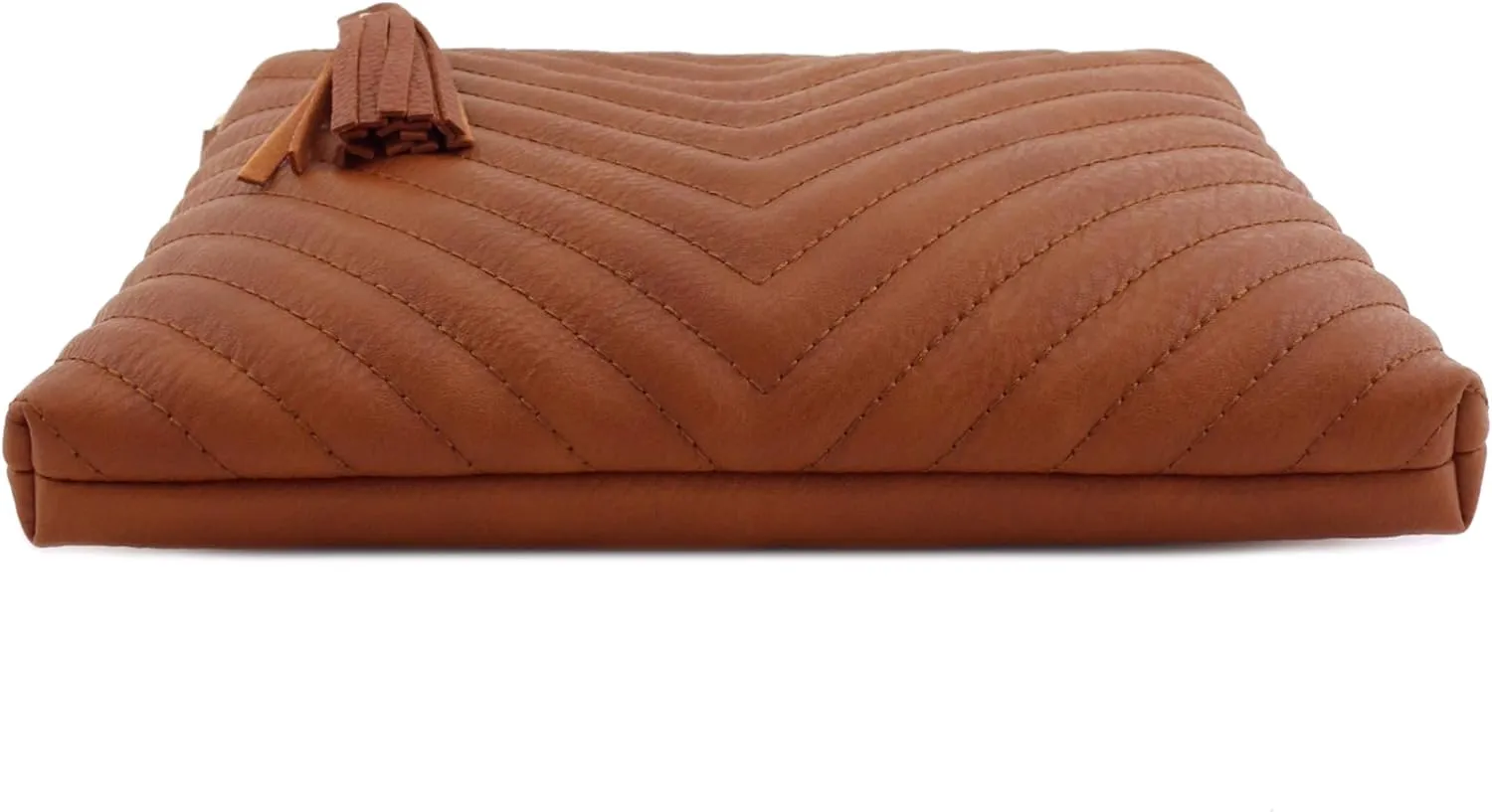 FashionPuzzle Chevron Quilted Medium Crossbody Bag with Tassel Accent