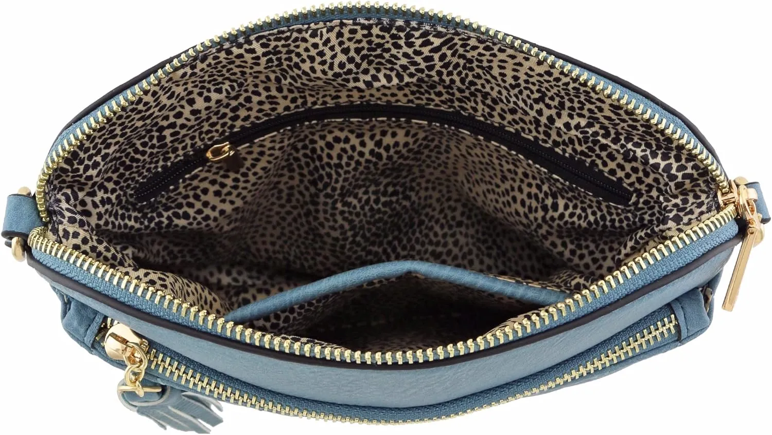 FashionPuzzle Chevron Quilted Medium Crossbody Bag with Tassel Accent
