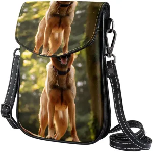 Faux Leather Crossbody Bag for Women, Messenger Bag, Shoulder Bag, German Shepherd Dog Pattern