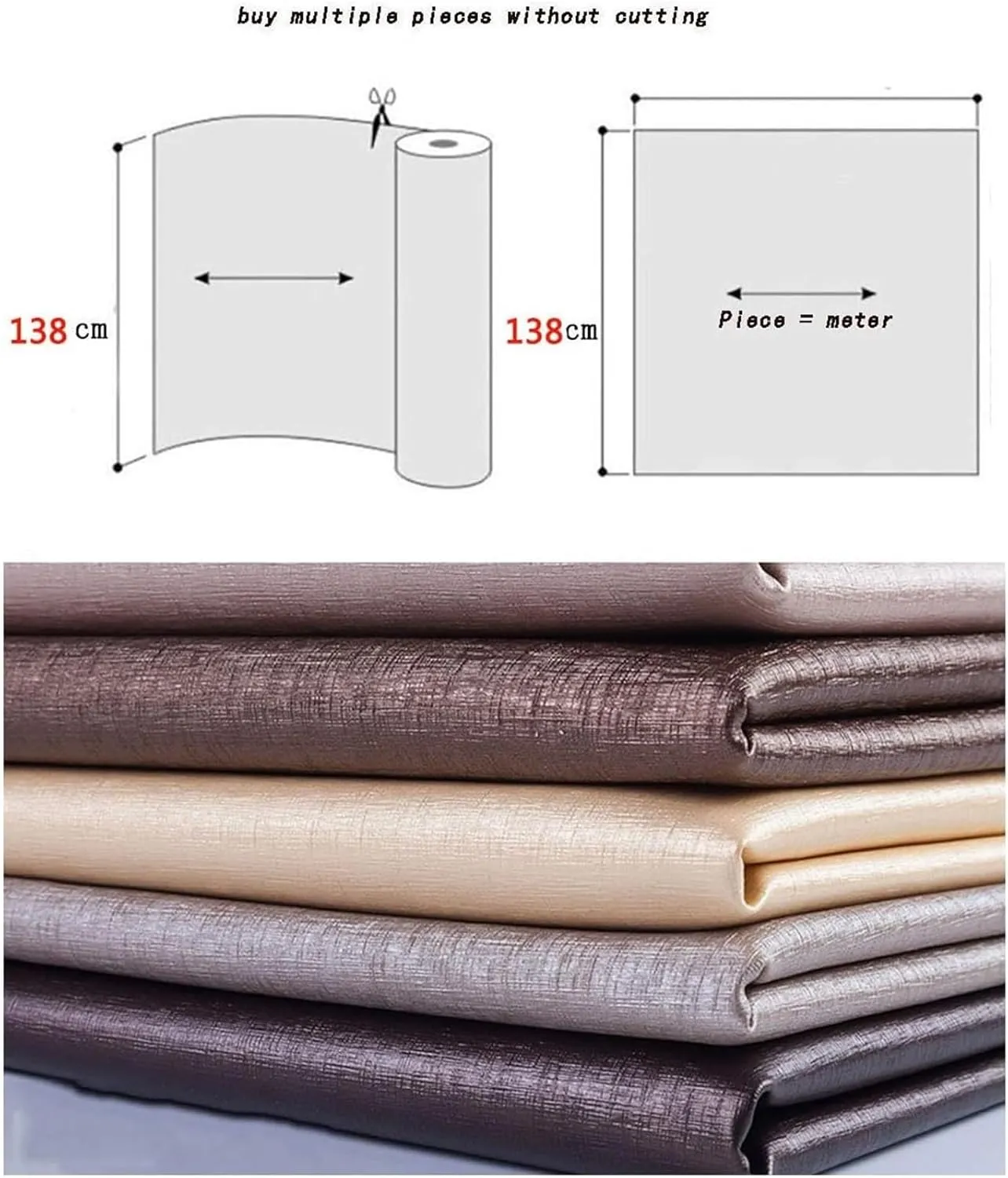 Faux Leather Fabric，Leathaire Fabric， Upholstery Leatherette Faux Leather Upholstery Crafts DIY Sewings Sofa Handbag Car Seat(1.38x9m)