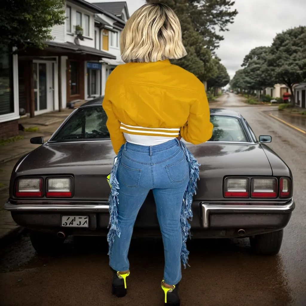 Faux Leather Jacket Women Varsity Jacket Cropped Motorcycle Moto Bomber Baseball Jackets Y2K Streetwear