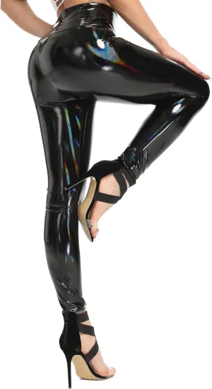 Faux Leather Leggings High Waisted Leather Pants for Women PU Slim Leather Pants Tight Legging