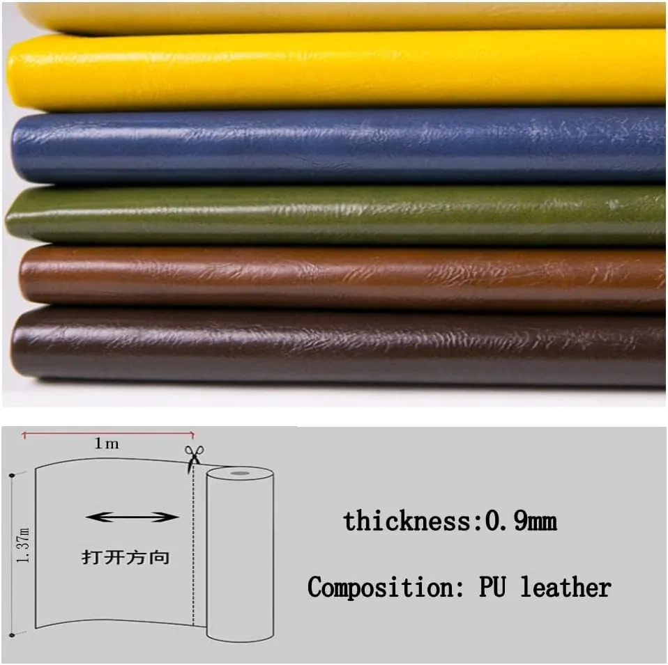 Faux Leather PU Faux Leather, Leatherette Oil Wax Leather Fabric Upholstery Crafts DIY Sewings Sofa Handbag Car Seat，Handbags,Sewing Crafting (Size:1.37 * 7,Color:Cream Color)