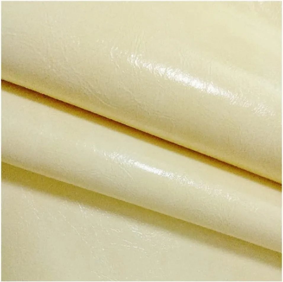 Faux Leather PU Faux Leather, Leatherette Oil Wax Leather Fabric Upholstery Crafts DIY Sewings Sofa Handbag Car Seat，Handbags,Sewing Crafting (Size:1.37 * 7,Color:Cream Color)