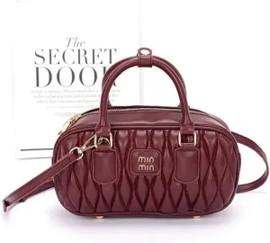 Faux Leather Quilted Convertible Crossbody Bag for Women Luxury Designer Inspired Shoulder Purse Vintage Style Commuter Tote