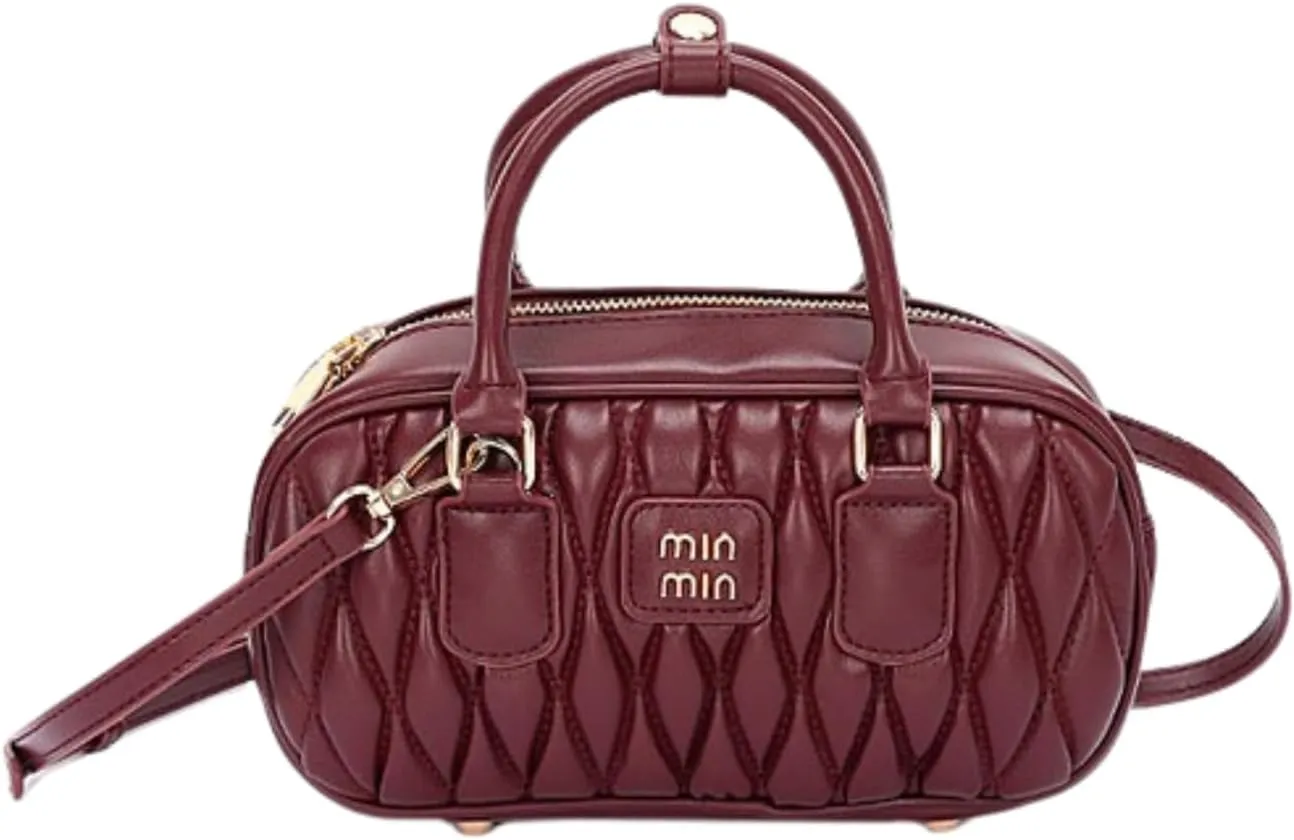 Faux Leather Quilted Convertible Crossbody Bag for Women Luxury Designer Inspired Shoulder Purse Vintage Style Commuter Tote