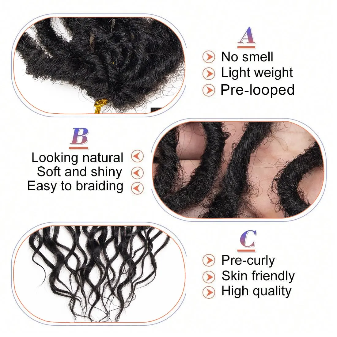 Faux Locs Crochet Hair 18 Inch Soft Locs 7Packs Boho Goddess Locs Crochet Hair with Curly Ends Pre-looped Crochet Locs for Black Women Dreadlock Synthetic Crochet Braids (1B, 18Inch(Pack of 7))