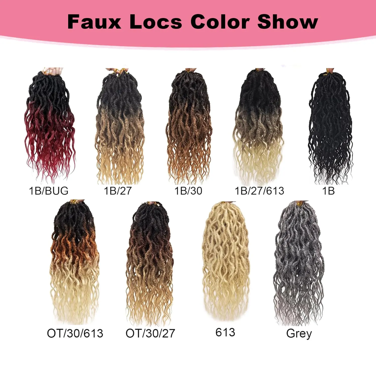 Faux Locs Crochet Hair 18 Inch Soft Locs 7Packs Boho Goddess Locs Crochet Hair with Curly Ends Pre-looped Crochet Locs for Black Women Dreadlock Synthetic Crochet Braids (1B, 18Inch(Pack of 7))