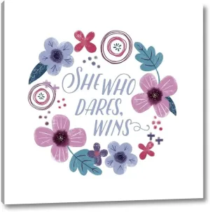 Fierce Girl II Dares by Noonday Designs - 16" x 16" Canvas Art Print Gallery Wrapped - Ready to Hang