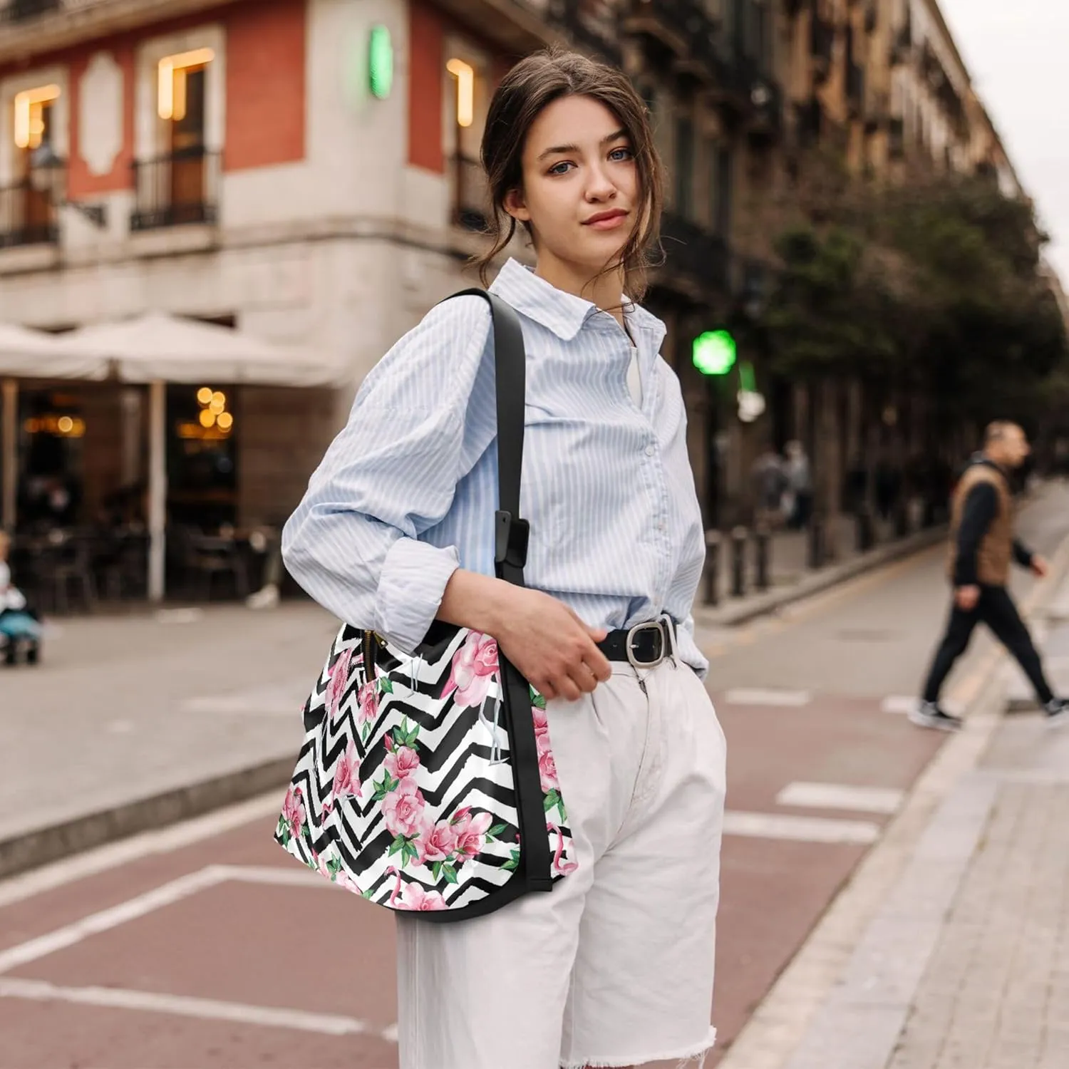 Flamingo Pink Flamingos Soft Leather Hobo Bags for Women Women's Large Purse Soft Animal Print Ladies Hobo Handbags