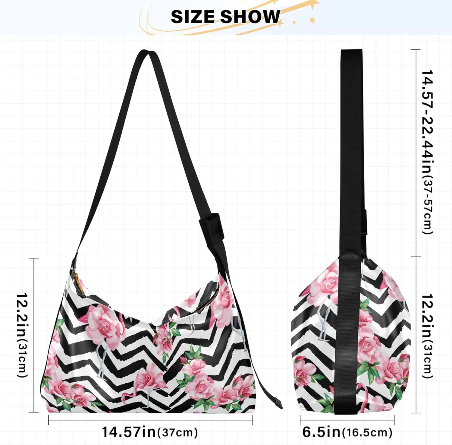 Flamingo Pink Flamingos Soft Leather Hobo Bags for Women Women's Large Purse Soft Animal Print Ladies Hobo Handbags