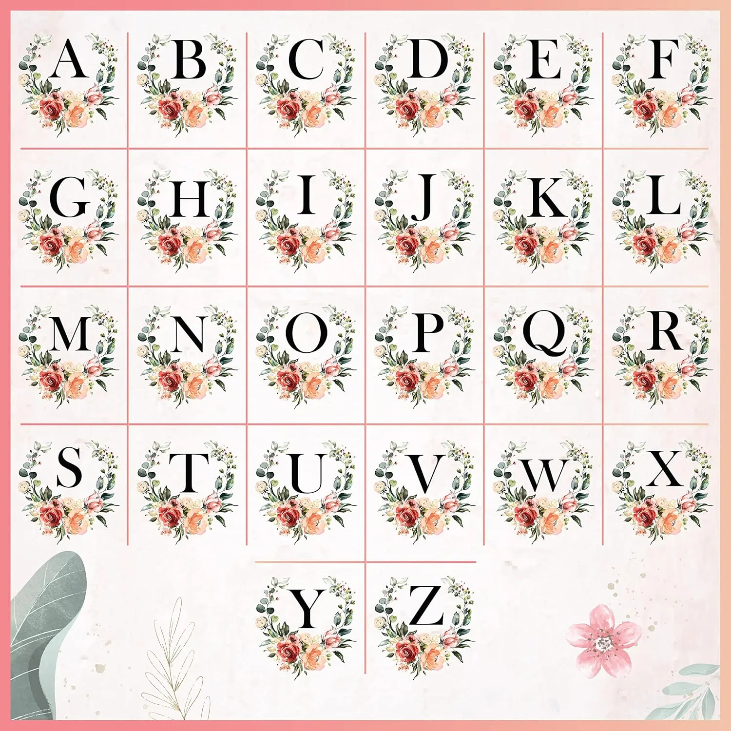Floral Initial Tote Bag for Women, Monogrammed Canvas Gift for Bridesmaid or Teacher