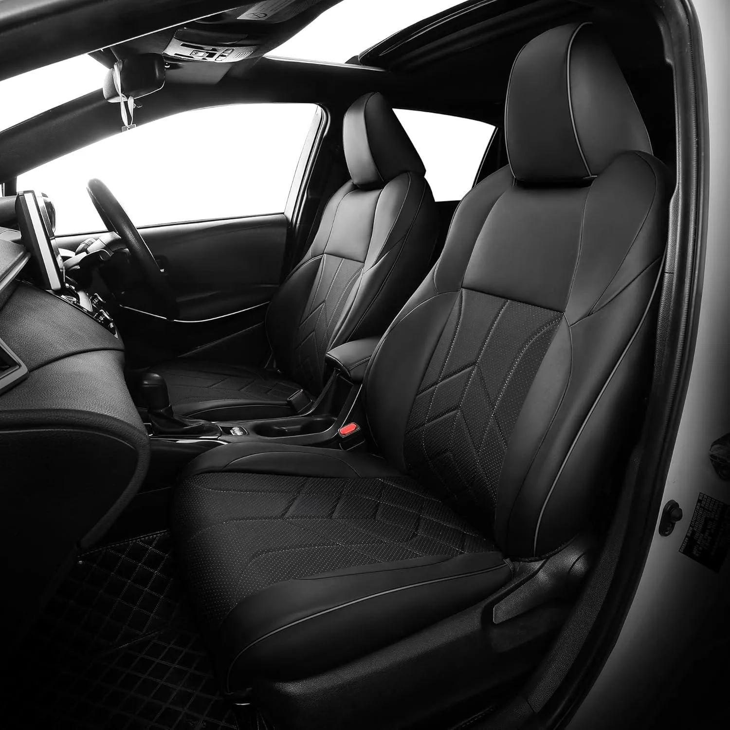 for Toyota RAV4 Seat Covers 2019-2025 Hybrid XLE LE Limited XLE Premium (Not for XSE/SE Hybrid) - Custom Faux Leather Car Seat Covers Full Set - Black
