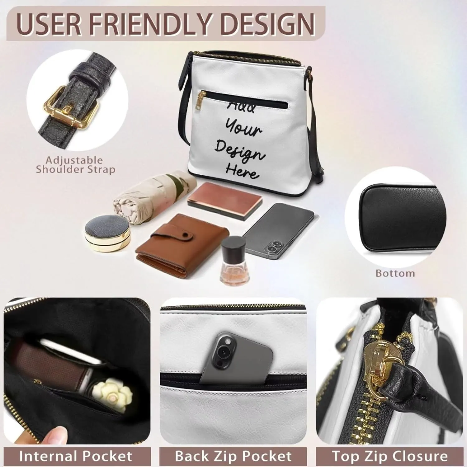 FOR U DESIGNS Travel Crossbody Bags for Women Anti Theft Trendy Shoulder Bags for School Leather Sling Bag