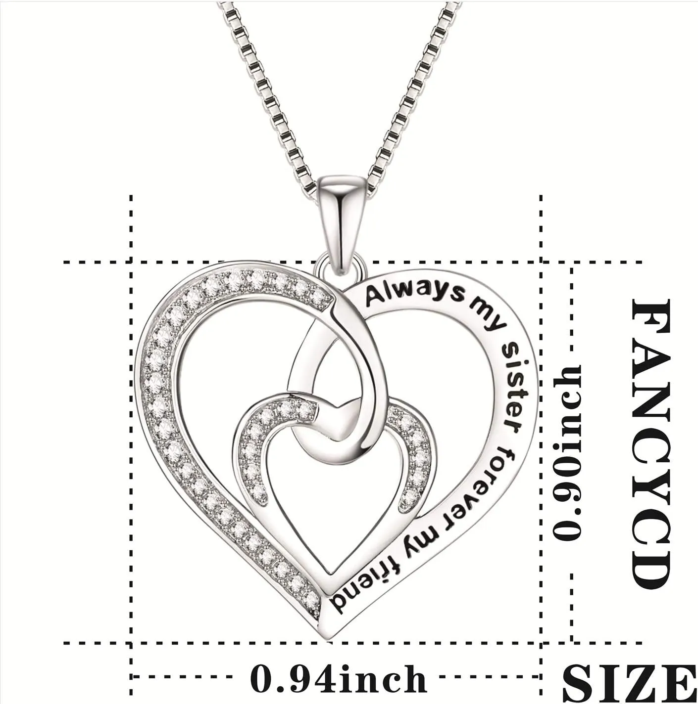 Forever Connected Mother & Son Necklace – Heart Pendant Gift for Mom, Sterling Silver Jewelry for Mother's Day or Birthday