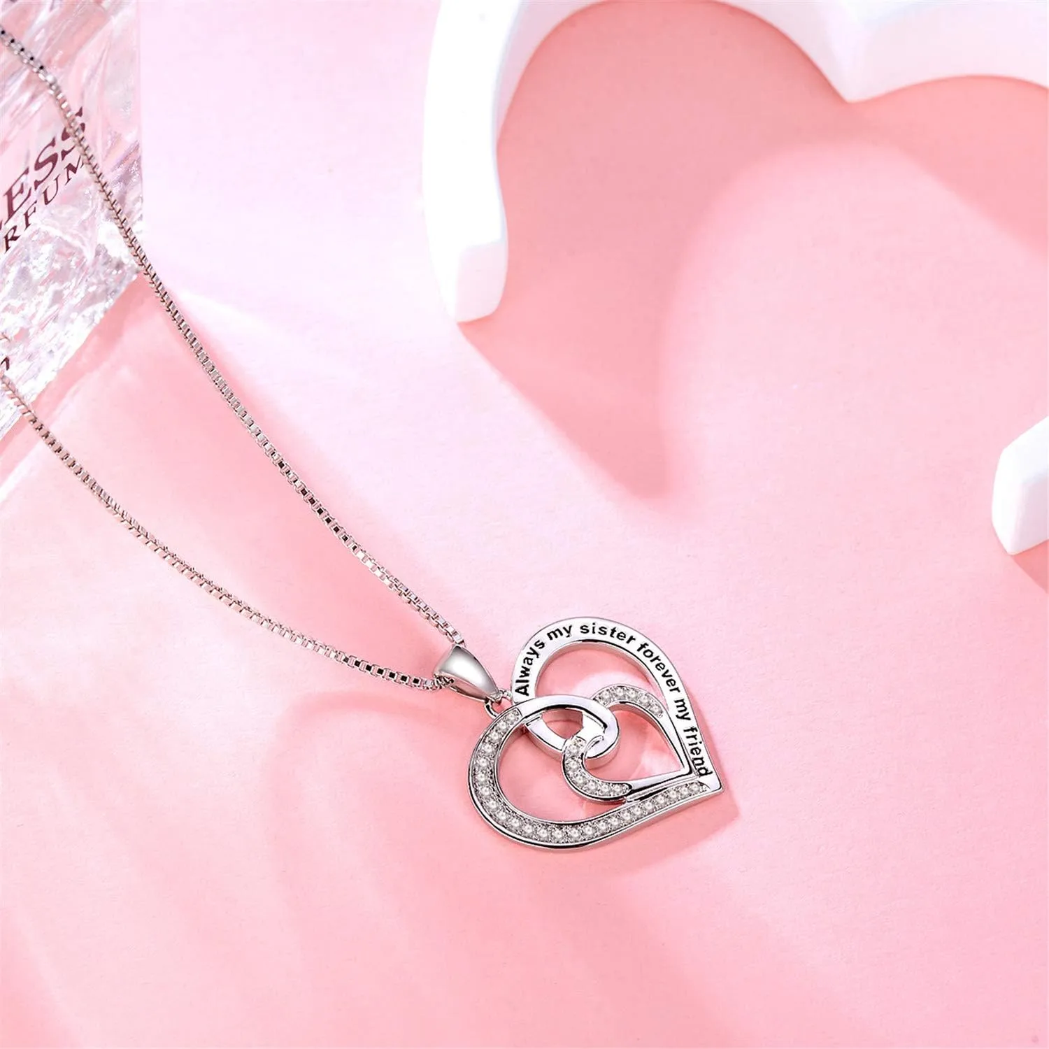 Forever Connected Mother & Son Necklace – Heart Pendant Gift for Mom, Sterling Silver Jewelry for Mother's Day or Birthday
