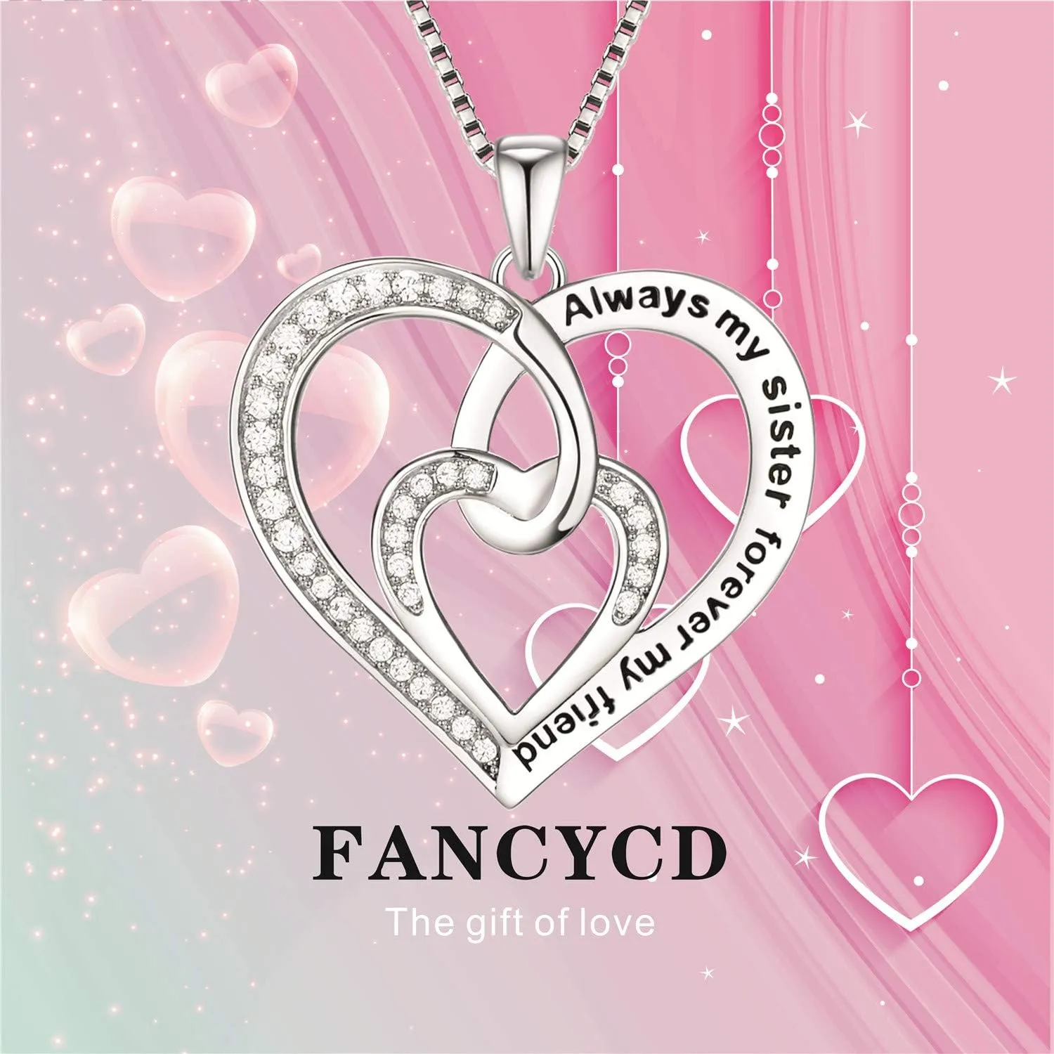 Forever Connected Mother & Son Necklace – Heart Pendant Gift for Mom, Sterling Silver Jewelry for Mother's Day or Birthday
