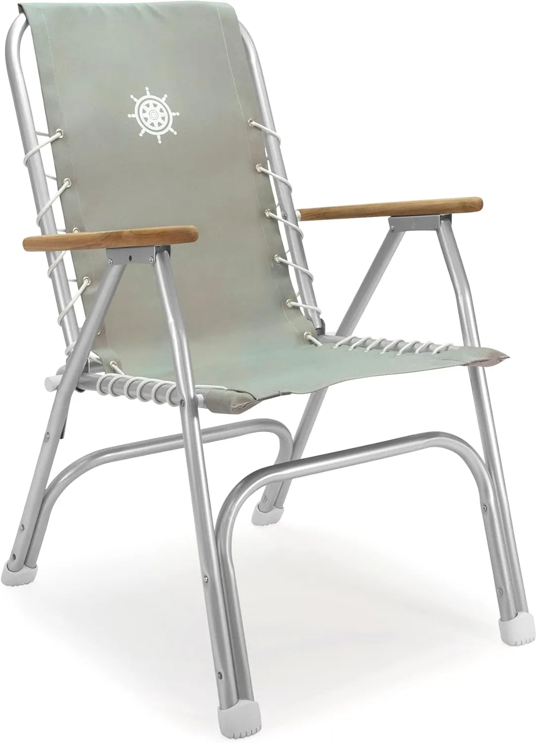 FORMA MARINE High Back Deck Chair, Boat Chair, Folding, Anodized, Aluminium, Light Grey, Model M150G
